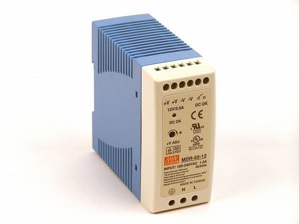 MEANWELL- MDR-60-12 12Vdc 5.0Amp DIN Rail
