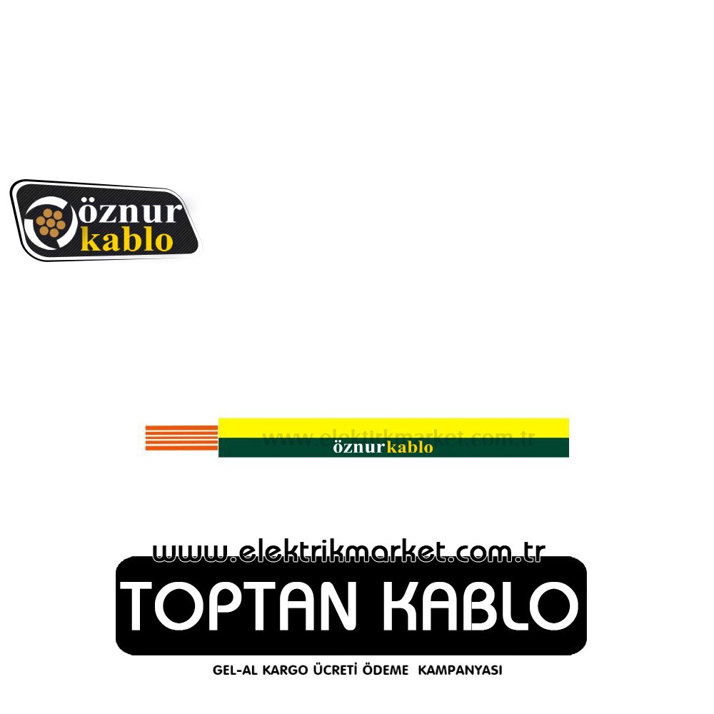 Öznur Kablo 1,5 mm NYAF - Sarı - Yeşil