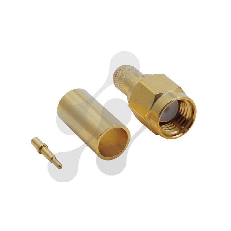SMA Erkek Sıkmalı Gold Konnektör - RG58 SMA101