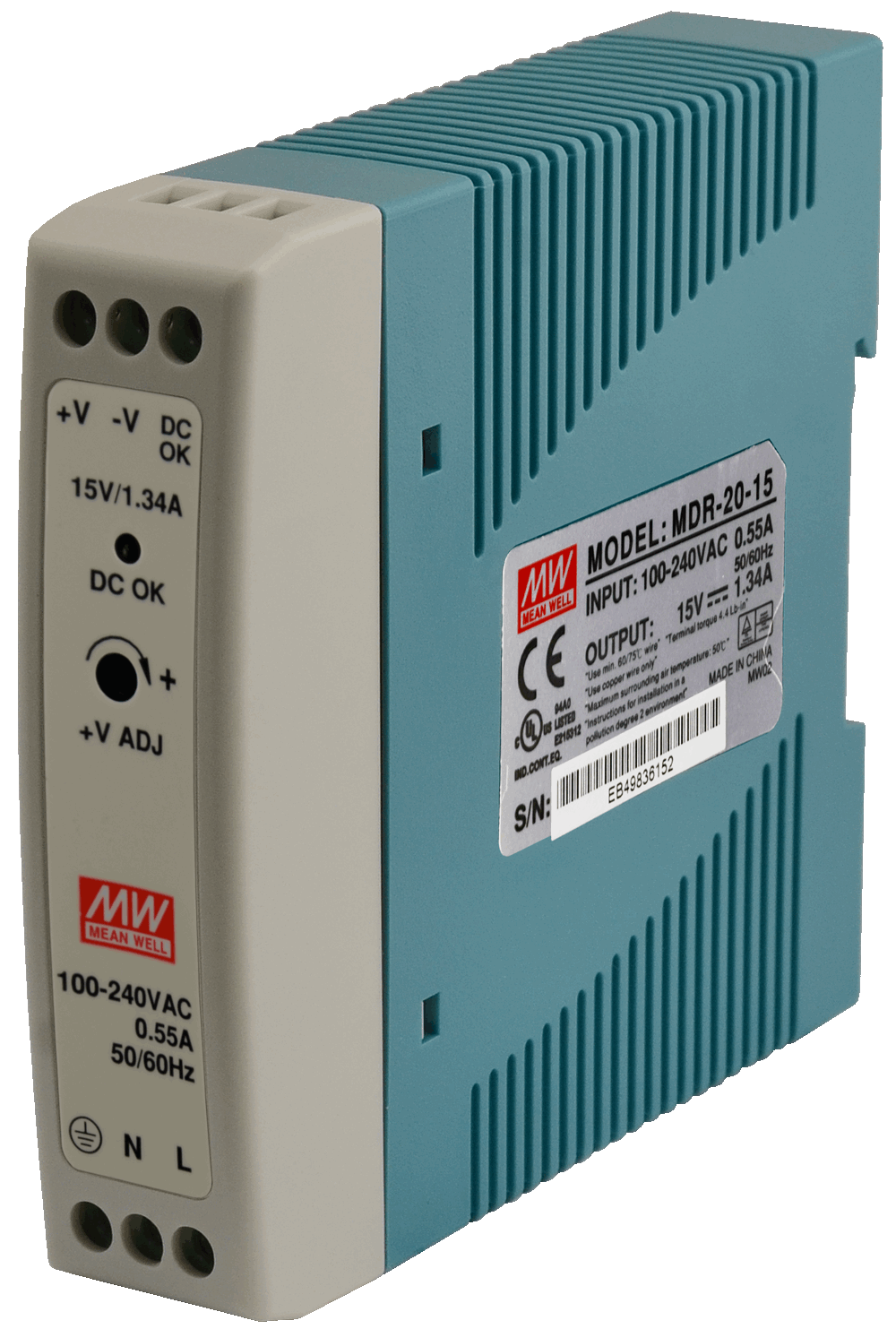 MEANWELL- MDR-020-15 15Vdc 1.34Amp DIN Rail