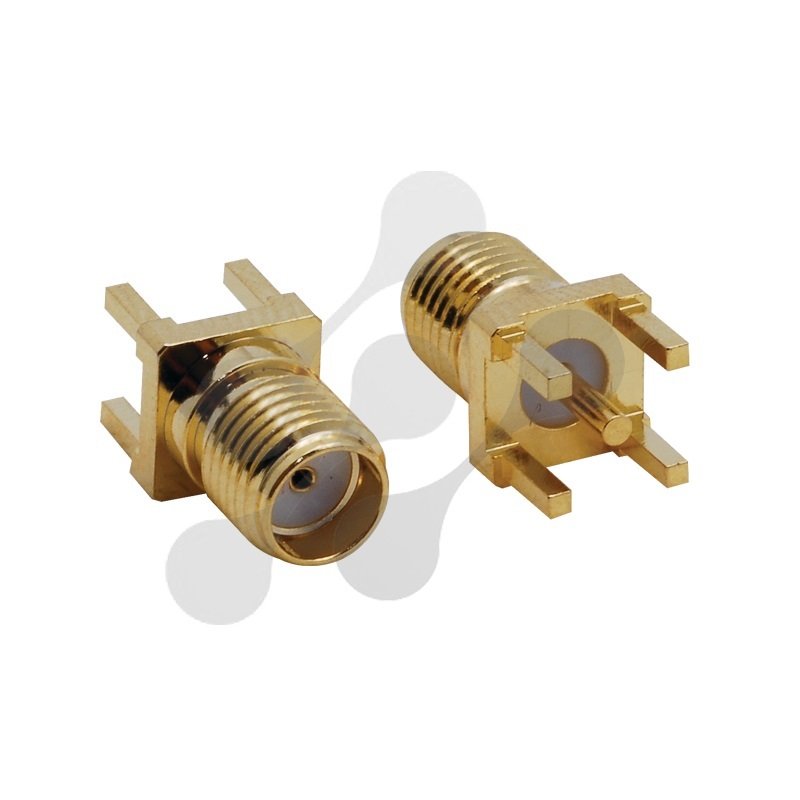 SMA Dişi PCB Tip 180 Derece Konnektör SMA200