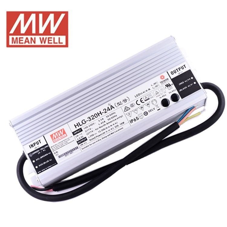 MEANWELL- HLG-320H-24A 24Vdc 13.34Amp ADJ Led Sürücü - Güç kaynağı