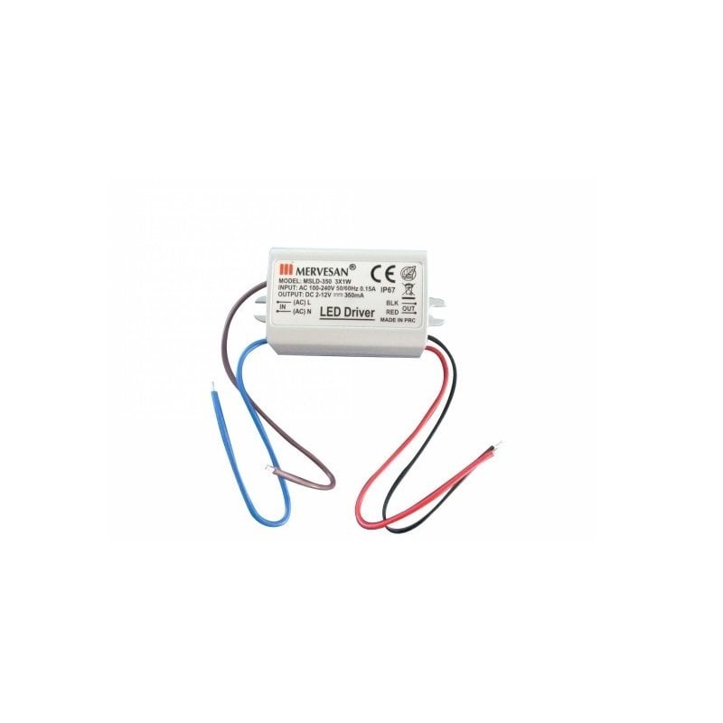 Mervesan 350mA 4.2W 2-12V Sabit Akım Ac/Dc Smps Led Driver MTD-350