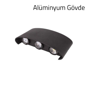 ACK 6W 3000K Gün Işığı Siyah Dekoratif Led Aplik AH07-07201