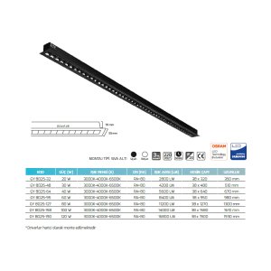 Goya 30w 49cm Sıva Altı Led Linear Armatür GY 8025 45