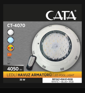 Cata CT-4070 Havuz Armatürü Sıva Üstü RGB-Mavi-Beyaz Işık