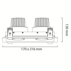 Goya 2x30W COB Led Downlight 17X31,6X13 cm GY 3042-30