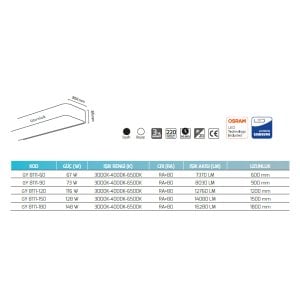 Goya 73W 90 cm Sıva Üstü Lineer Armatür GY 8111-90