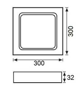 Jupiter 6500K Beyaz Işık 24W Sıva Üstü Kare Led Panel LC446