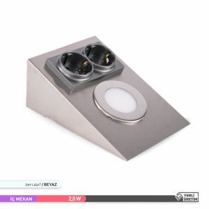 ACK 6500K 2.5W Çift Prizli Tezgah Altı Armatür AH11-00234