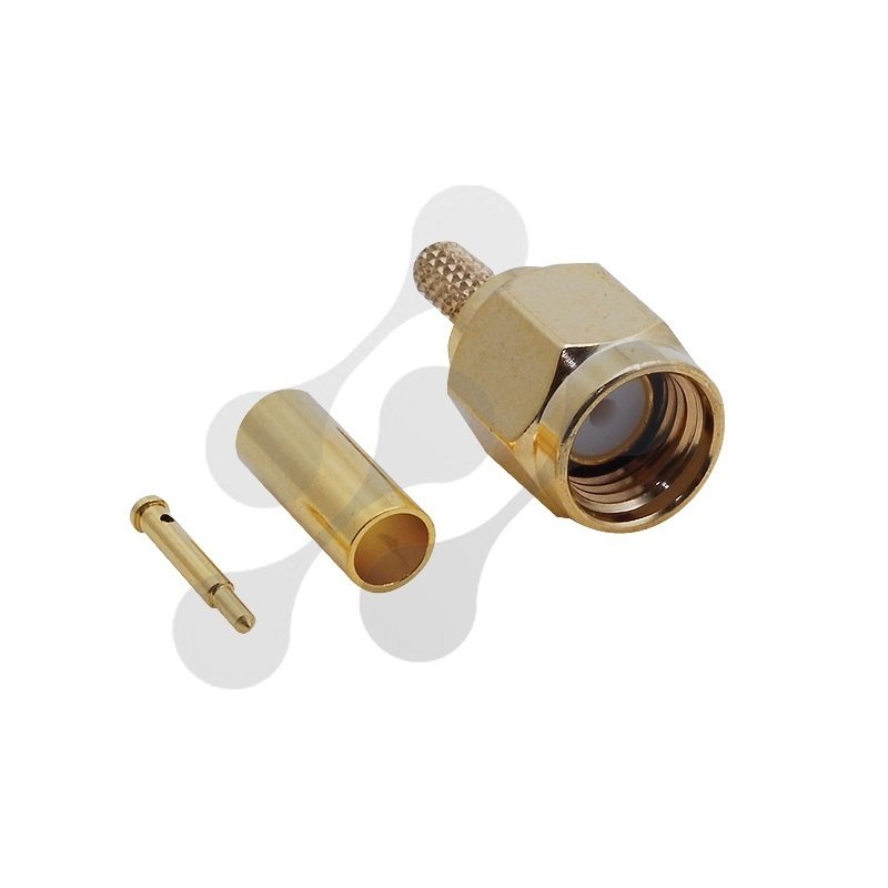 SMA Erkek Sıkmalı Gold Konnektör RG174 - RG316 SMA100