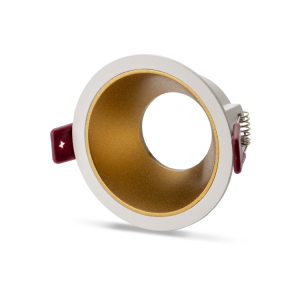 Noas Ganj Beyaz-Gold Yuvarlak Dekoratif Boş Kasa YL60 0414