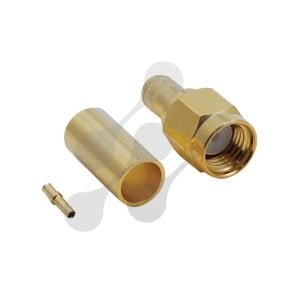 SMA Erkek RP Sıkmalı Gold Konnektör - RG58 SMA107