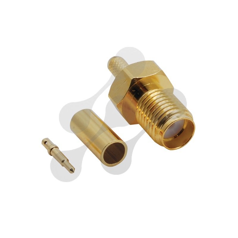 SMA Dişi RP Sıkmalı Gold Konnektör - RG174 - RG316 SMA108