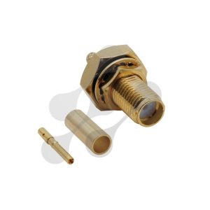 SMA Dişi  Şase Somunlu Gold Konnektör - RG174 - RG316 SMA110-1