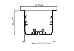 Darklight 64 30W 1020mm Sıva Altı Linear Düz Difüzör DL6446 1000