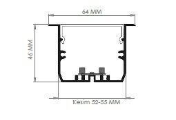 Darklight 64 86W 3000 mm Sıva Altı Linear Düz Difüzör DL6446 3000
