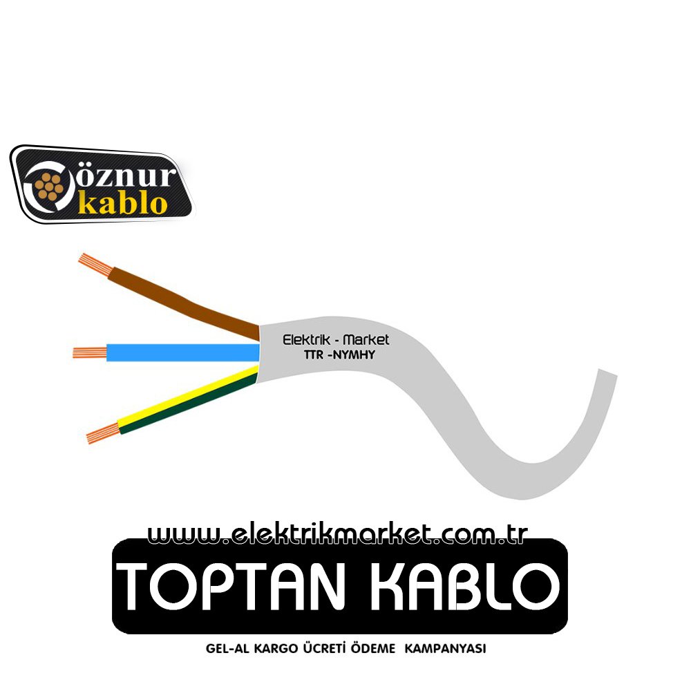 Öznur Kablo 3x2,5 mm TTR BEYAZ - NYMHY