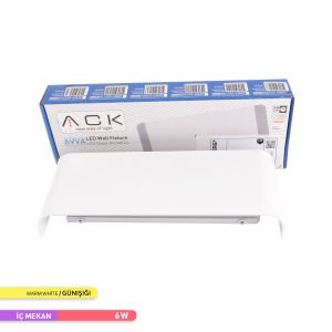 ACK 6W 3000K 9 cm X 23 cm LED Duvar Armatürü Beyaz AH07-03200