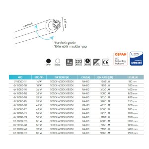 Goya 86w Eklenebilir Sıva Üstü Led Linear Armatür GY 8060 178