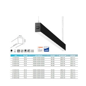 Goya 18w 60 cm Sıva Üstü ve Sarkıt Led Armatür GY 8031-60