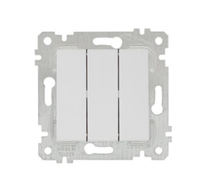Mutlusan Mek+Tuş Üçlü Anahtar Rita Natural - Beyaz 2200 409 0201