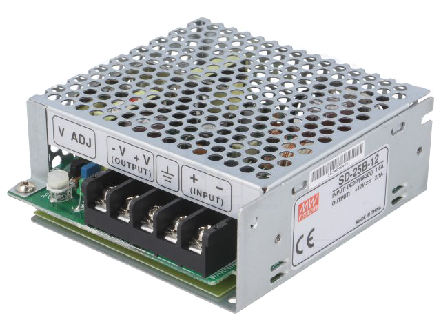 MEANWELL- SD-025B-12 	18~36Vdc>12Vdc 2.1Amp  Güç Kaynağı