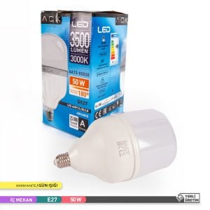 ACK 50W LED T135 E27 Ampul 3000K AA13-05020