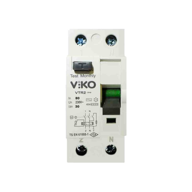 VTR2-8030 Viko Kaçak Akım Rölesi 2 Kutup 30mA 80A
